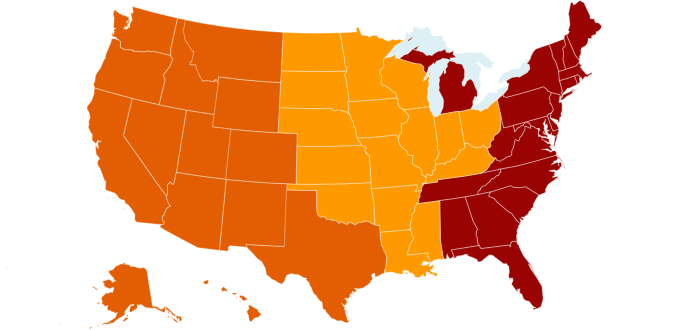 Regional Map for ASSE Host Family Representatives